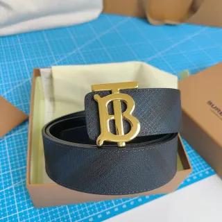 Burberry Knight Gold TB Monogram Navy चामড়ার বেল্ট