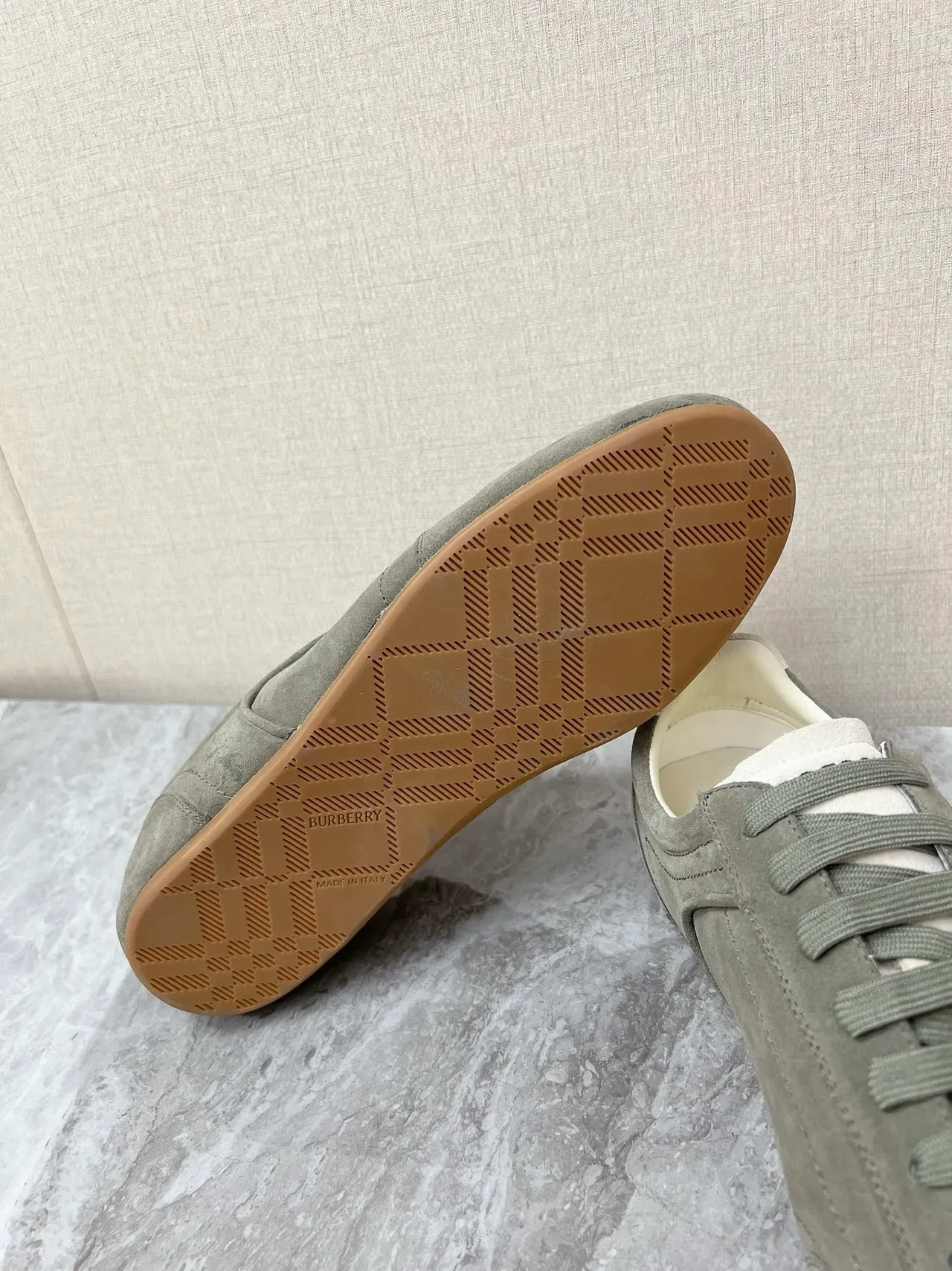 Burberry Knight Olive Green Suede Lifestyle Sneakers 2