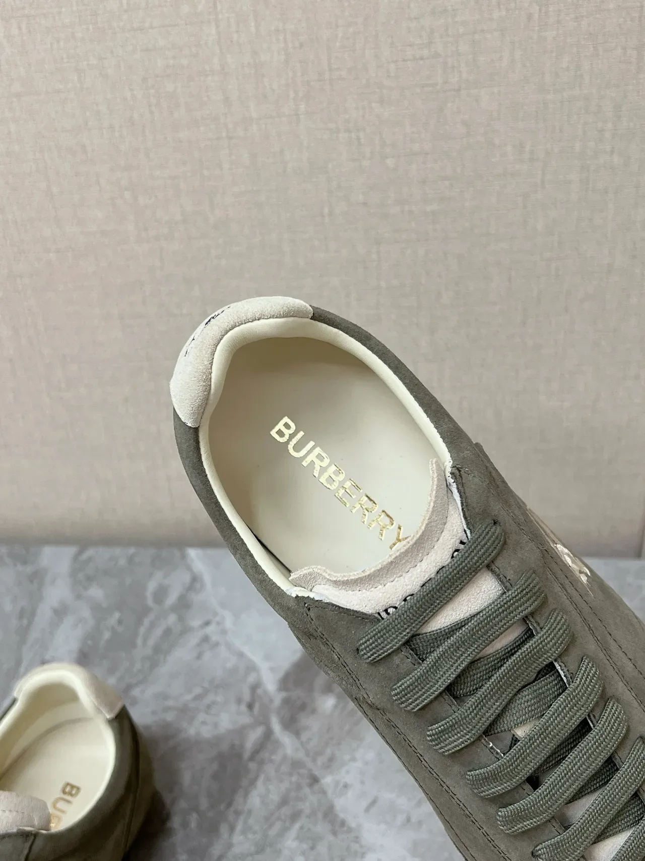 Burberry Knight Olive Green Suede Lifestyle Sneakers 4