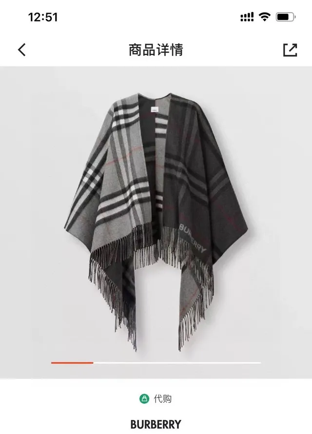Burberry Logo Check Écharpe en Cachemire Gris Charbon 4