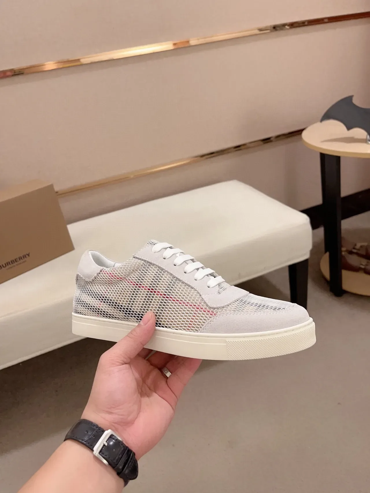 Burberry sneakers lifestyle mesh et daim House Check 2