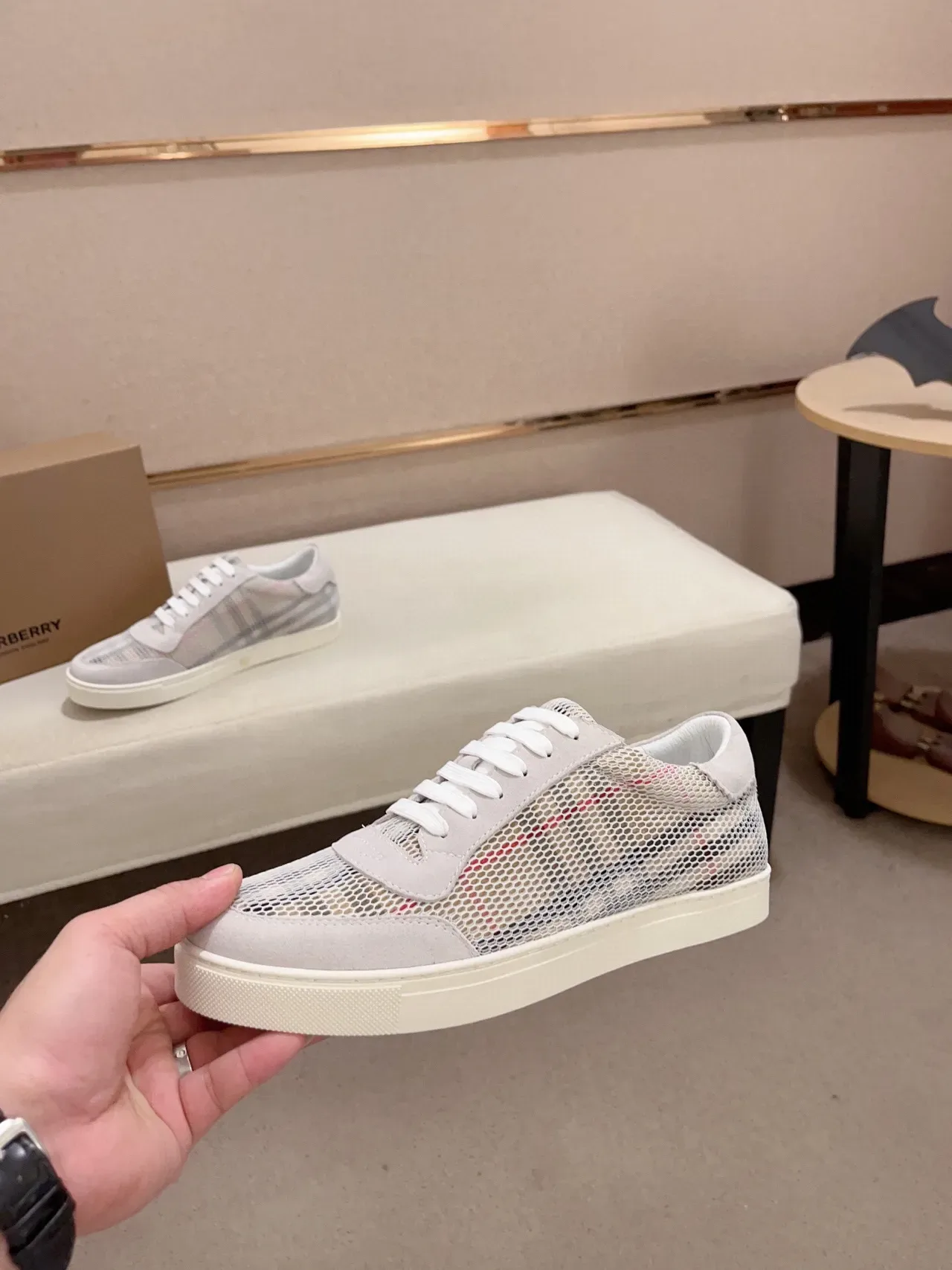 Burberry sneakers lifestyle mesh et daim House Check 5