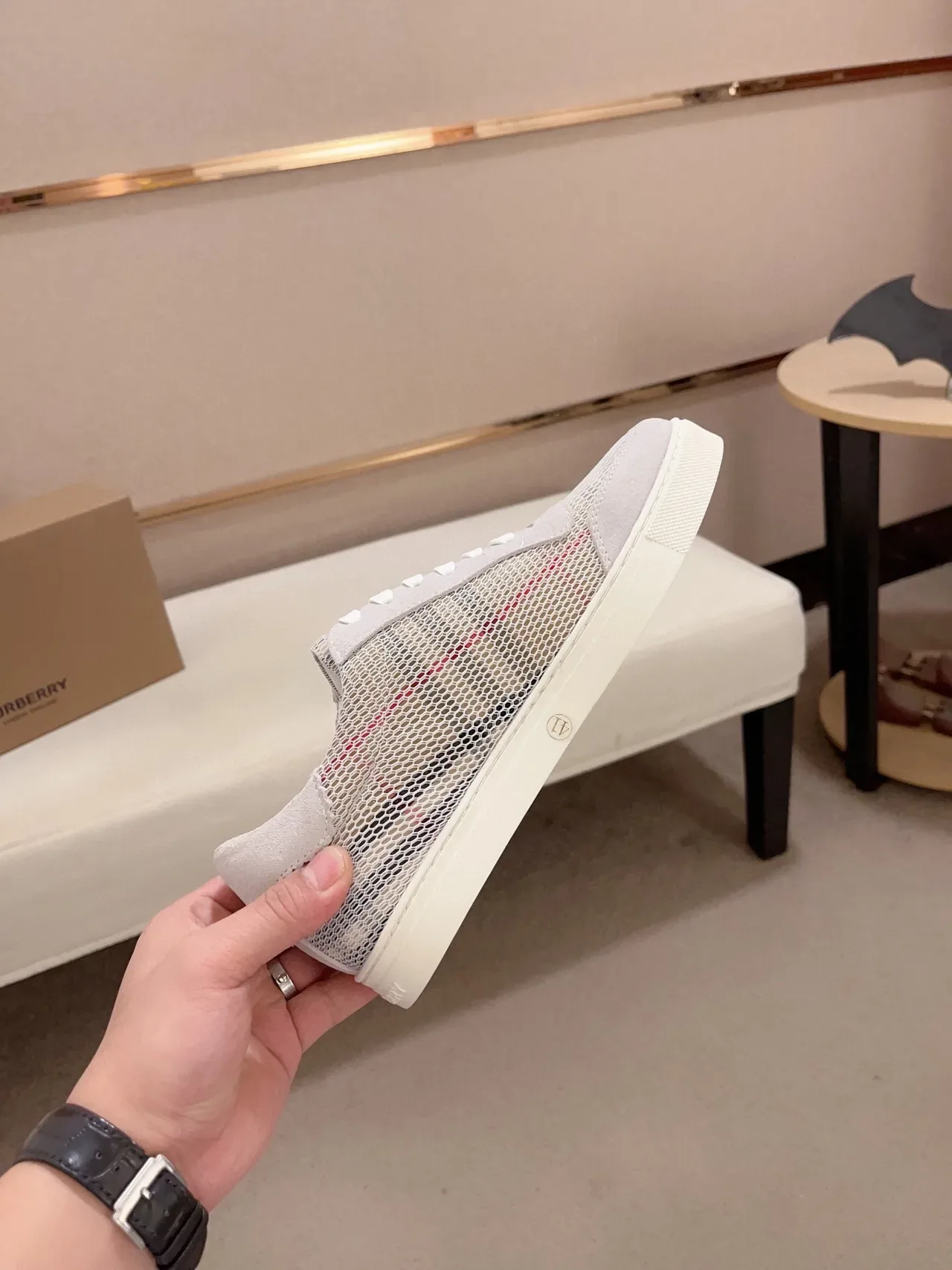 Burberry sneakers lifestyle mesh et daim House Check 6
