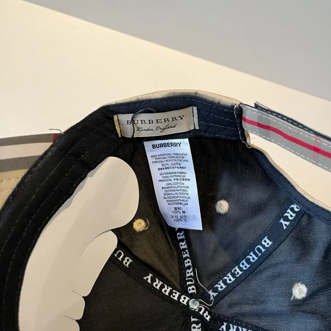 Burberry Monogram Embroidered Beige Baseball Cap 3