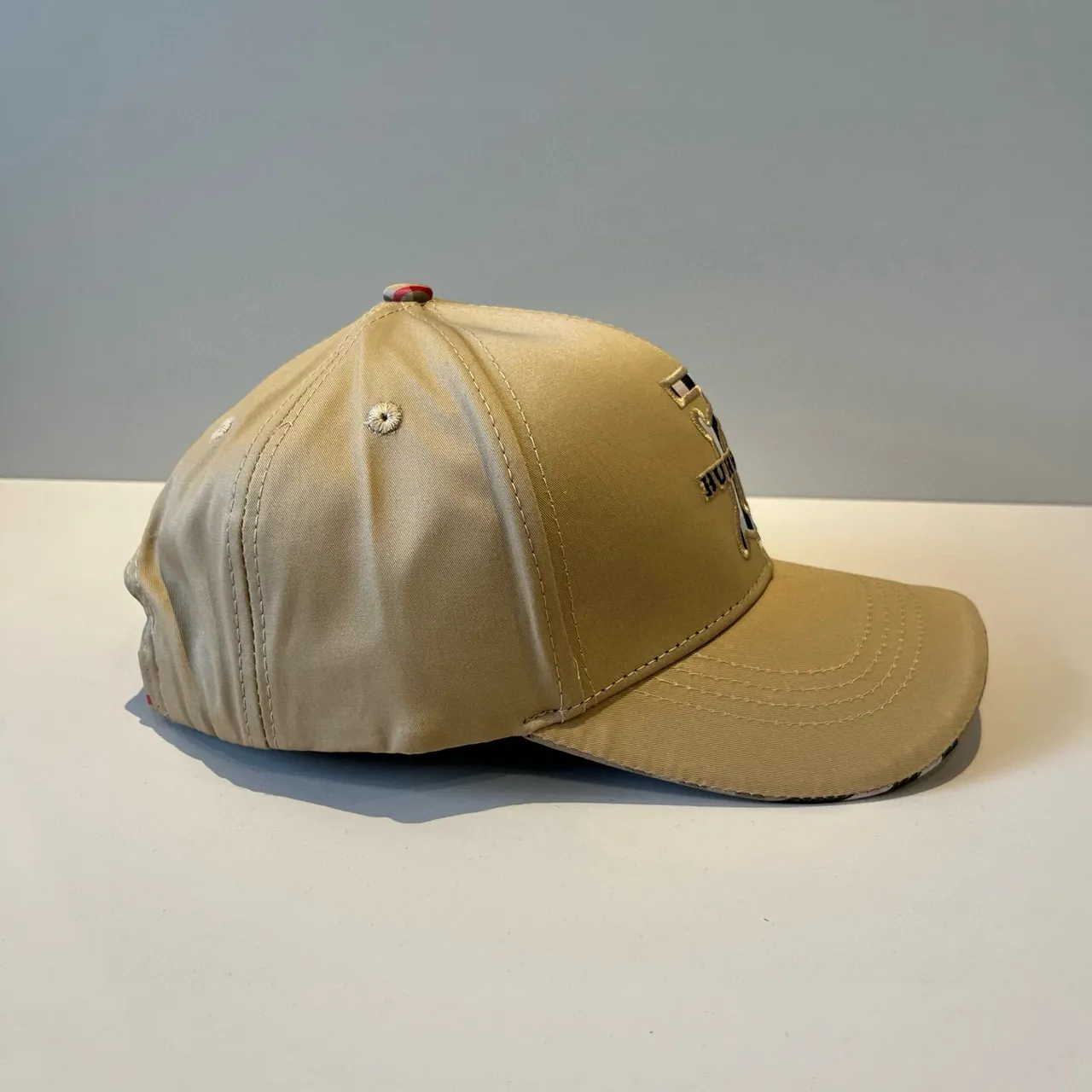 Burberry Monogram Embroidered Beige Baseball Cap 6