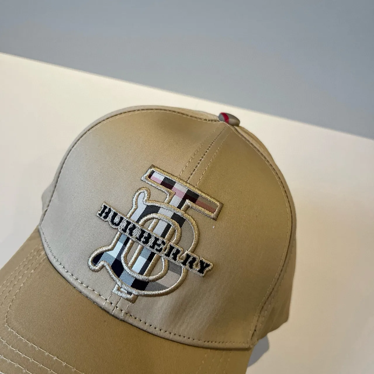 Burberry Monogram Embroidered Beige Baseball Cap 9