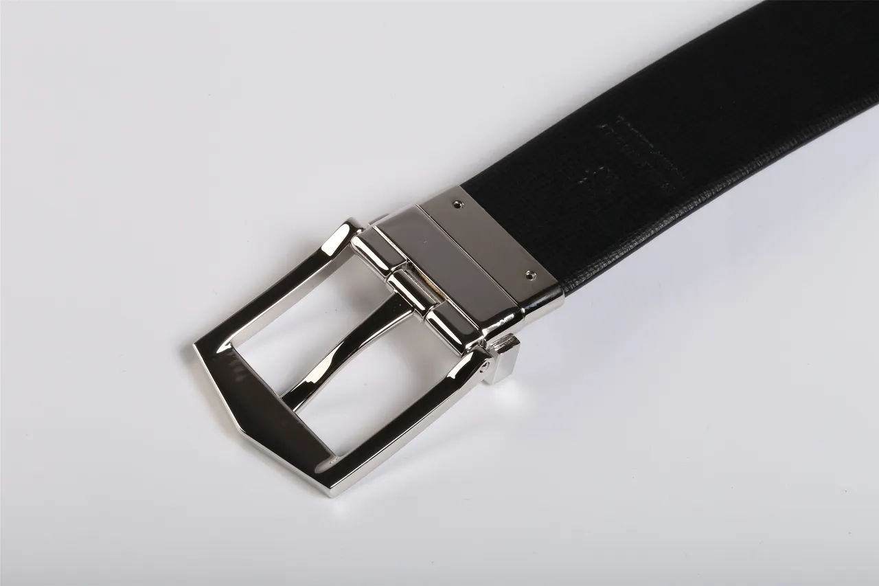 Burberry Bleu marine Noir Réversible Texturé Saffiano Cuir Ceinture 2