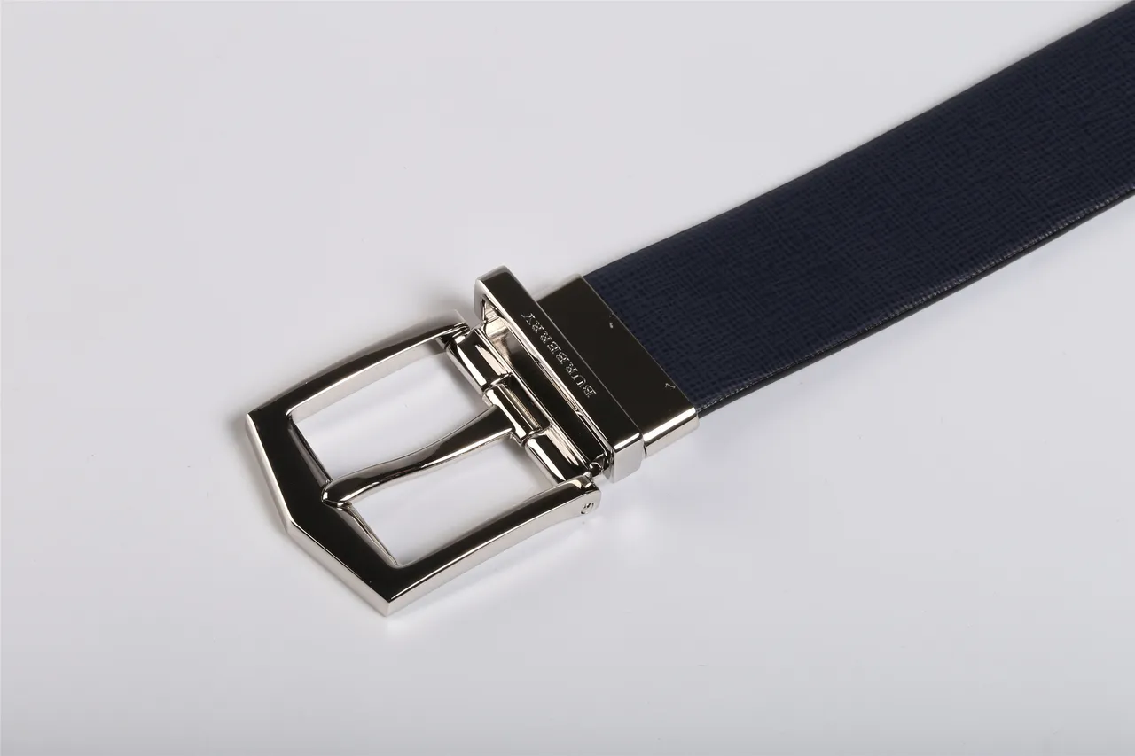 Burberry Bleu marine Noir Réversible Texturé Saffiano Cuir Ceinture 3