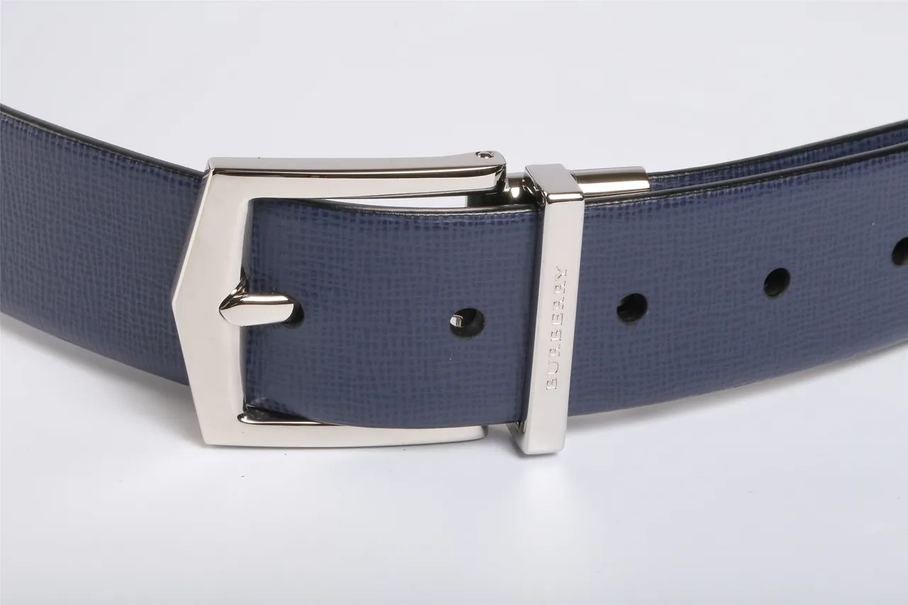 Burberry Bleu marine Noir Réversible Texturé Saffiano Cuir Ceinture 7