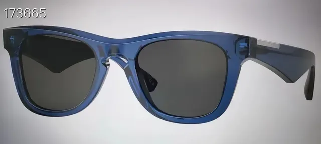 Burberry Rectangular Glossy Black Acetate Sunglasses 2