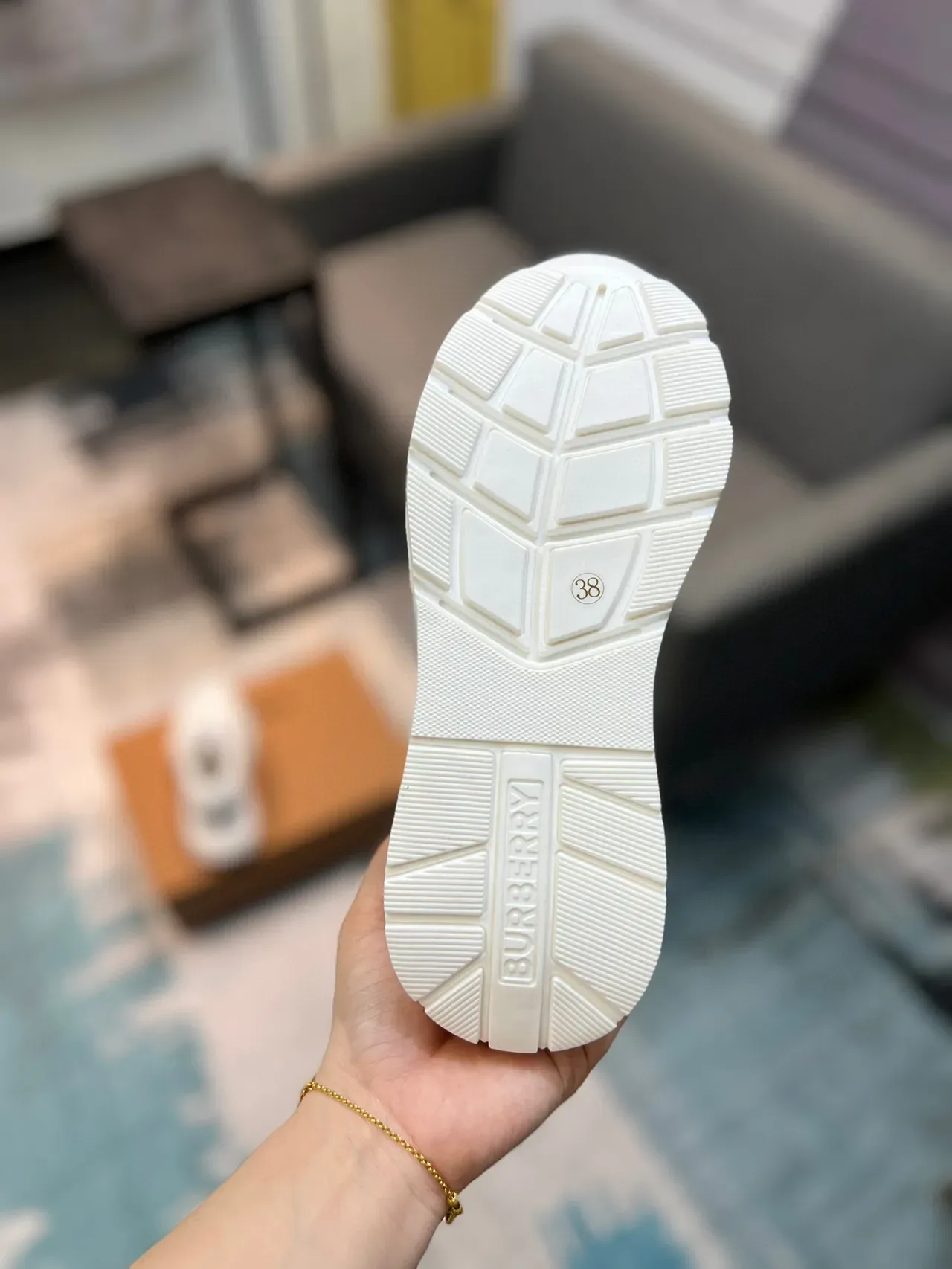 Burberry Runner White Black Monogram-Print Upper Strap Closure Lifestyle Sneakers 9