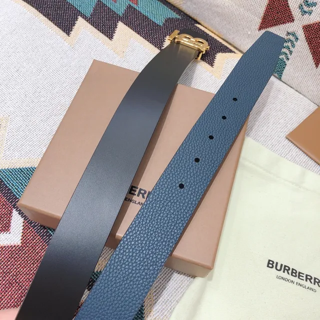 Burberry TB Ceinture Noir Or Lisse Monogram Boucle Ceinture en Cuir 3