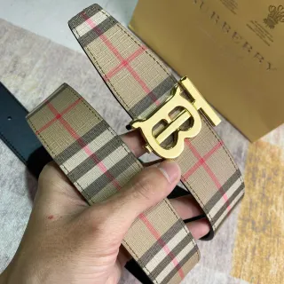 Burberry TB Monogram Check Canvas Belt
