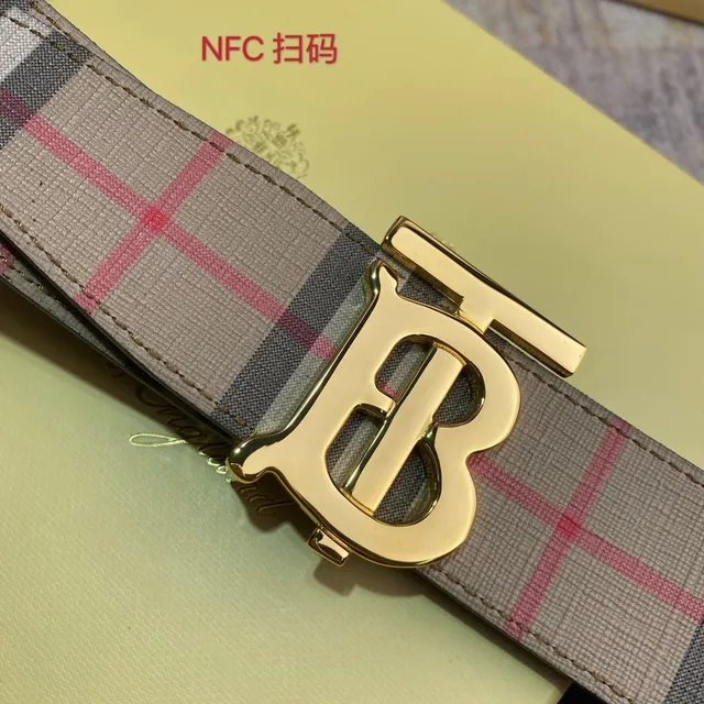 Burberry TB Monogram Check Canvas Belt 7
