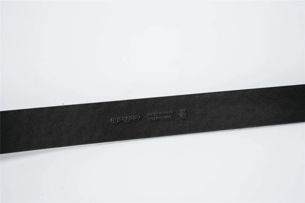 Burberry TB Monogram Embossed Black Leather Belt 8