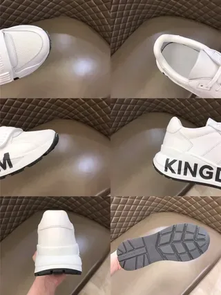 Burberry Blanc Noir Cuir et Maille Supérieure Lettrage Lateral Bold Style de Vie Sneakers 5