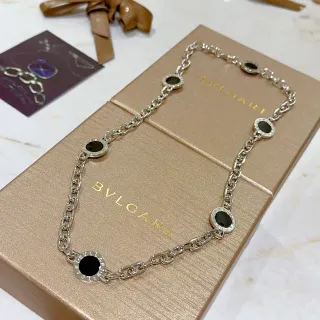 Bvlgari B.zero1 কালো ক্যাবোচন পাঁচ পাথরের হার