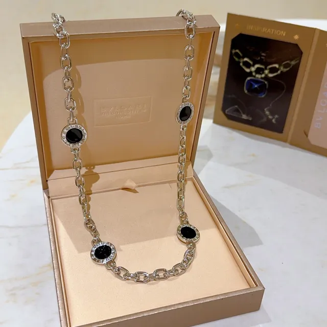 Bvlgari B.zero1 Five-Stone Black Cabochon Necklace 3