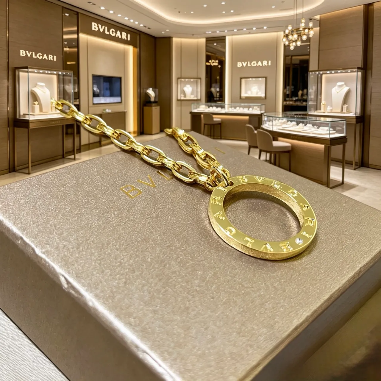 Bvlgari B.zero1 সোনালি টোনের অ্যান্ডাকার লিঙ্ক চেইন নেকলেস 3