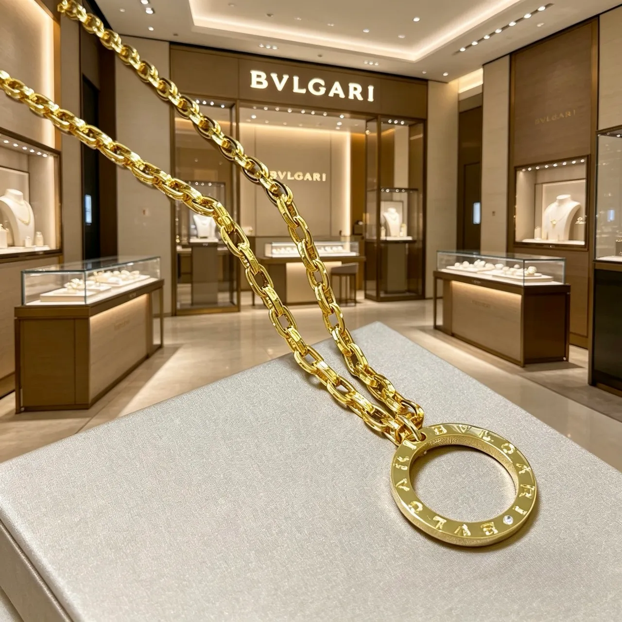 Bvlgari B.zero1 সোনালি টোনের অ্যান্ডাকার লিঙ্ক চেইন নেকলেস 8