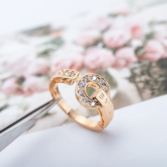 Bvlgari B.zero1 Interlocking Circle Pavé Rose Gold Ring 3