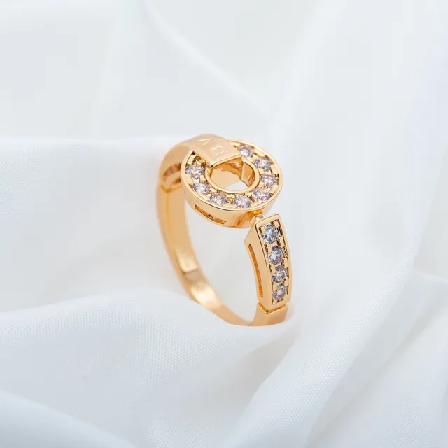 Bvlgari B.zero1 Interlocking Circle Pavé Rose Gold Ring 7
