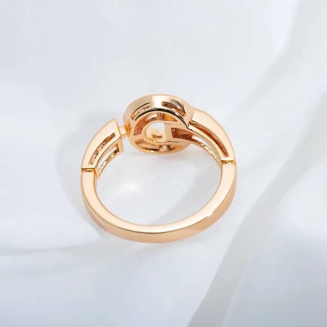 Bvlgari B.zero1 Interlocking Circle Pavé Rose Gold Ring 8