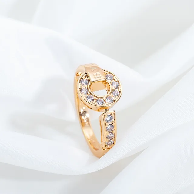 Bvlgari B.zero1 Interlocking Circle Pavé Rose Gold Ring 9