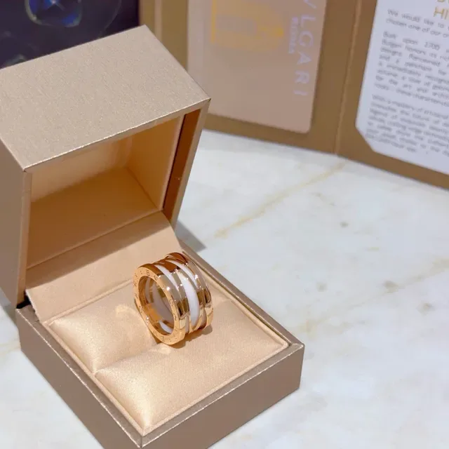 Bvlgari B.zero1 Multi-Band Ceramic and Rose Gold Ring 4