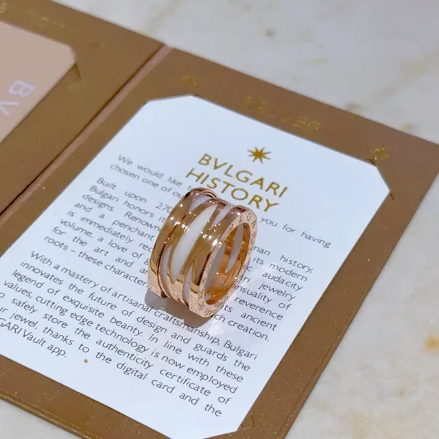 Bvlgari B.zero1 Multi-Band Ceramic and Rose Gold Ring 9