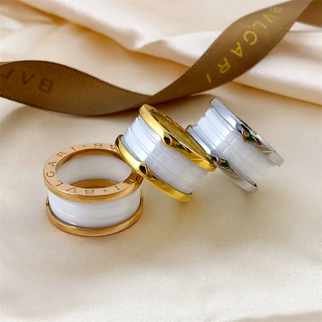 Bvlgari B.zero1 Multi-Band Gold-Tone and Black Ceramic Ring 3