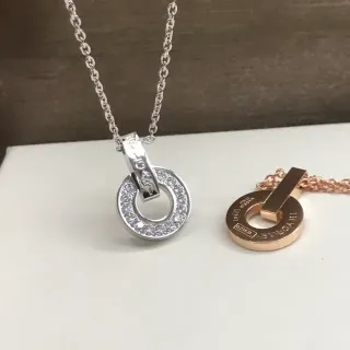 Bvlgari B.zero1 Open Circle Pavé Diamond and Rose Gold Necklace