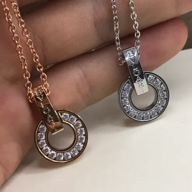 Bvlgari B.zero1 Open Circle Pavé Diamond and Rose Gold Necklace 2