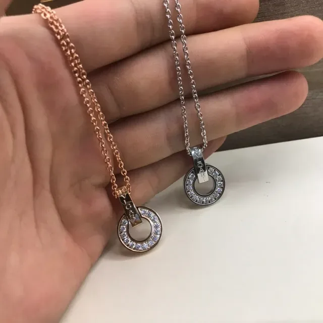 Bvlgari B.zero1 Open Circle Pavé Diamond and Rose Gold Necklace 6