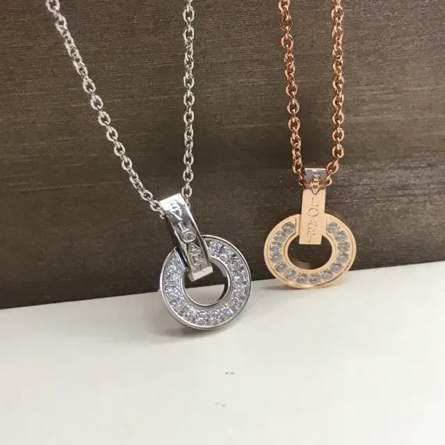 Bvlgari B.zero1 Open Circle Pavé Diamond and Rose Gold Necklace 7