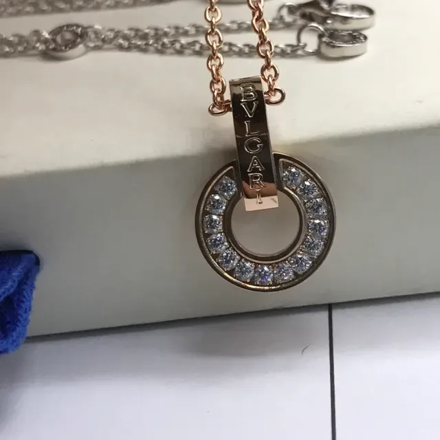 Bvlgari B.zero1 Open Circle Pavé Diamond and Rose Gold Necklace 8