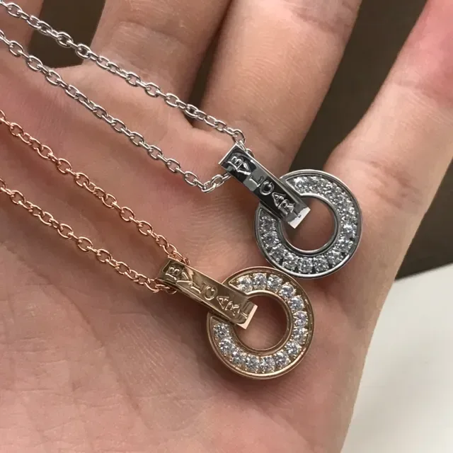 Bvlgari B.zero1 Open Circle Pavé Diamond and Rose Gold Necklace 9
