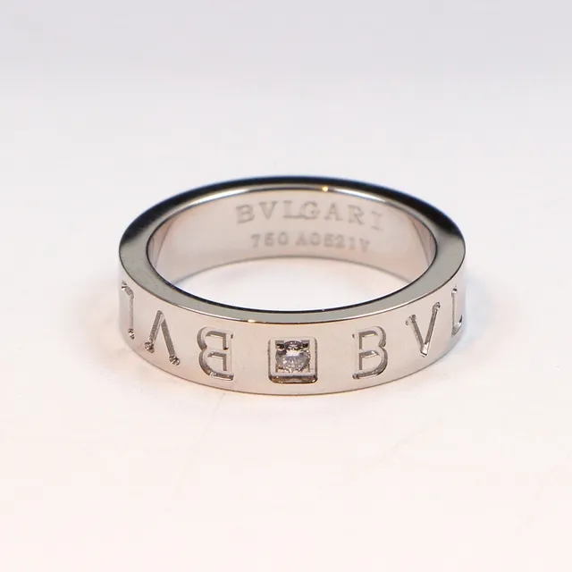 Bvlgari B.zero1 Argent Or Gravé Logo Bande Channel-Set Pierres Bague 2