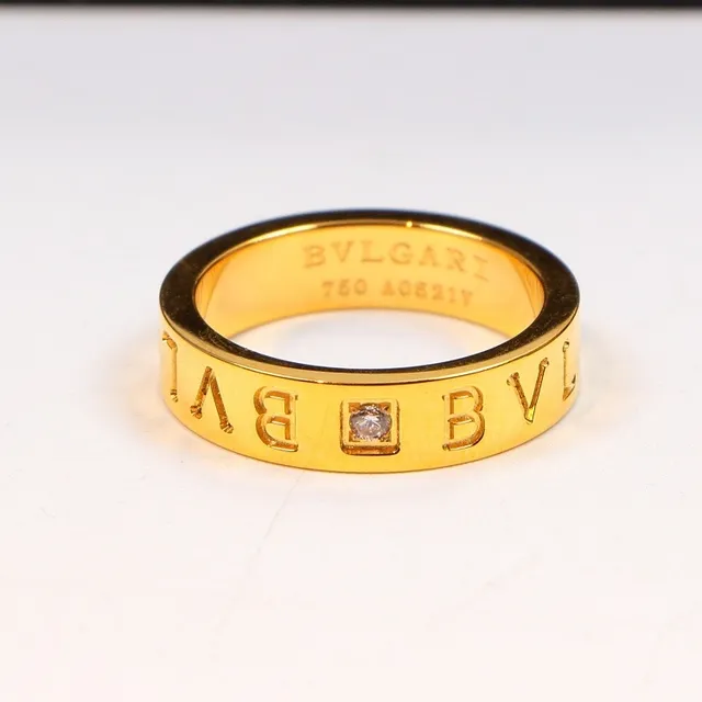 Bvlgari B.zero1 Argent Or Gravé Logo Bande Channel-Set Pierres Bague 3