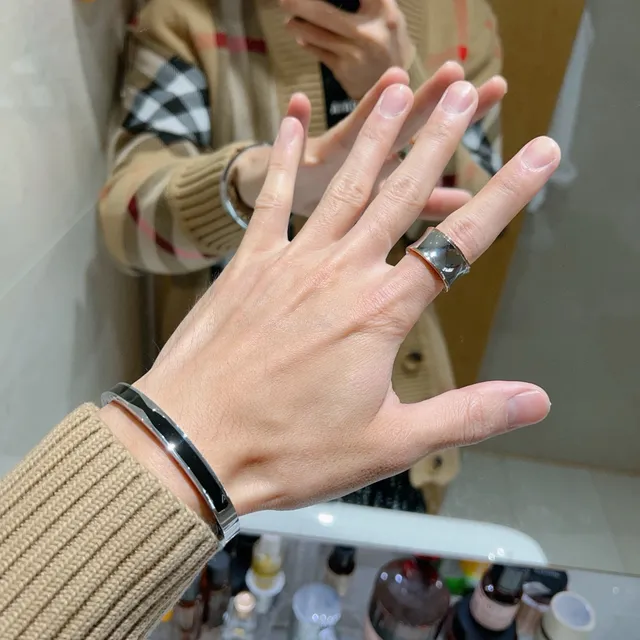 Bvlgari B.zero1 خاتم ذهب وردي ومعدن أبيض ثنائي اللون 2