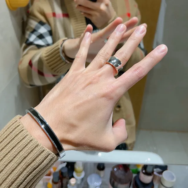 Bvlgari B.zero1 خاتم ذهب وردي ومعدن أبيض ثنائي اللون 5