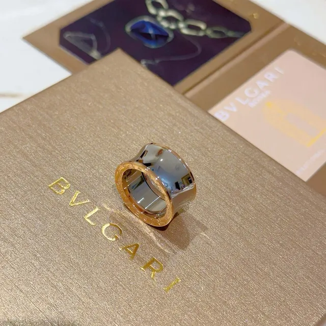 Bvlgari B.zero1 خاتم ذهب وردي ومعدن أبيض ثنائي اللون 8