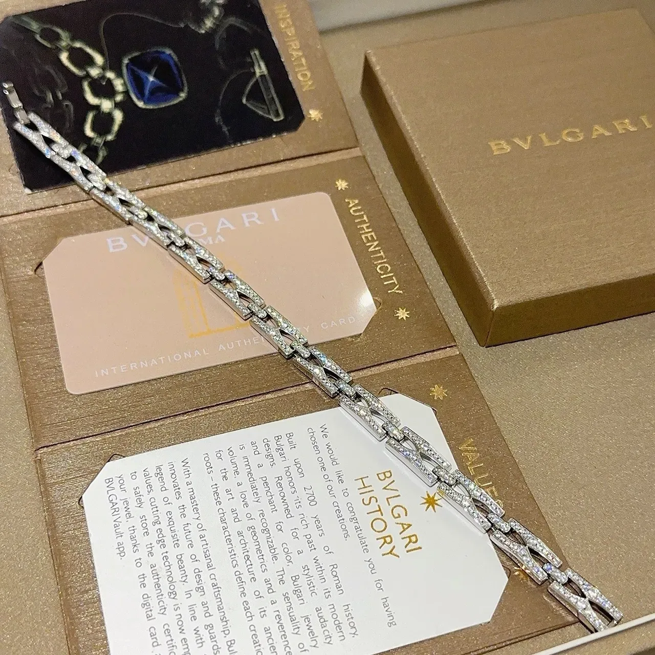 Bvlgari Interlocking Geometric Pavé Bracelet 2