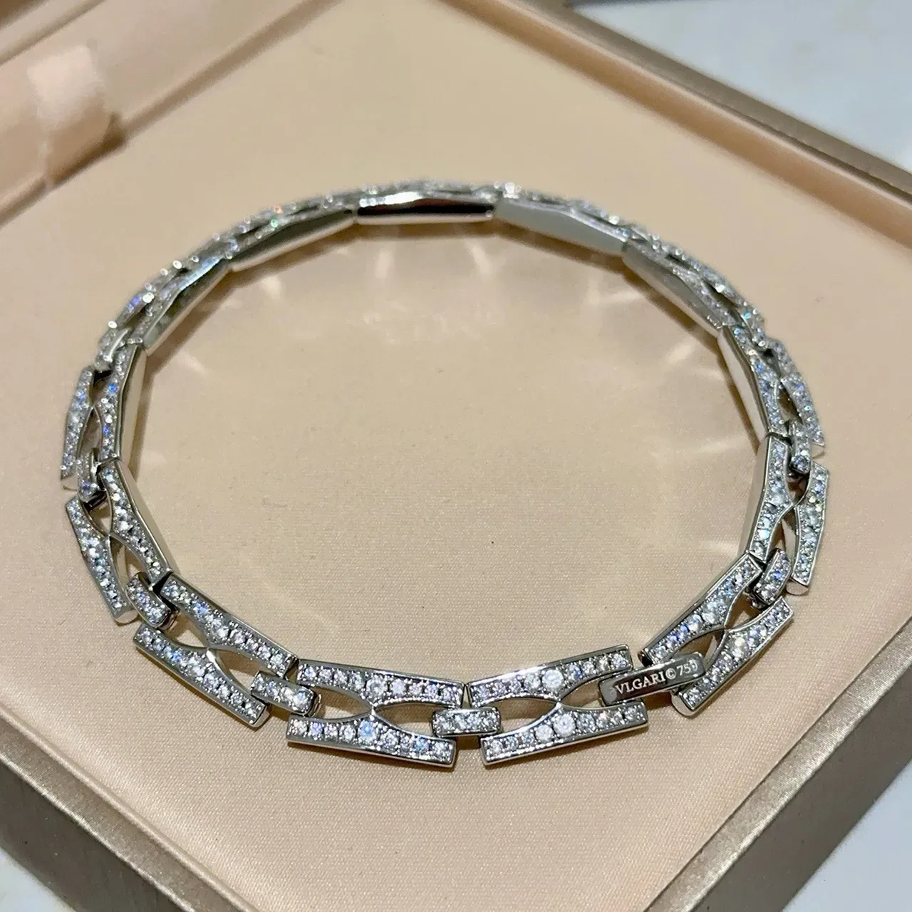 Bvlgari Interlocking Geometric Pavé Bracelet 3