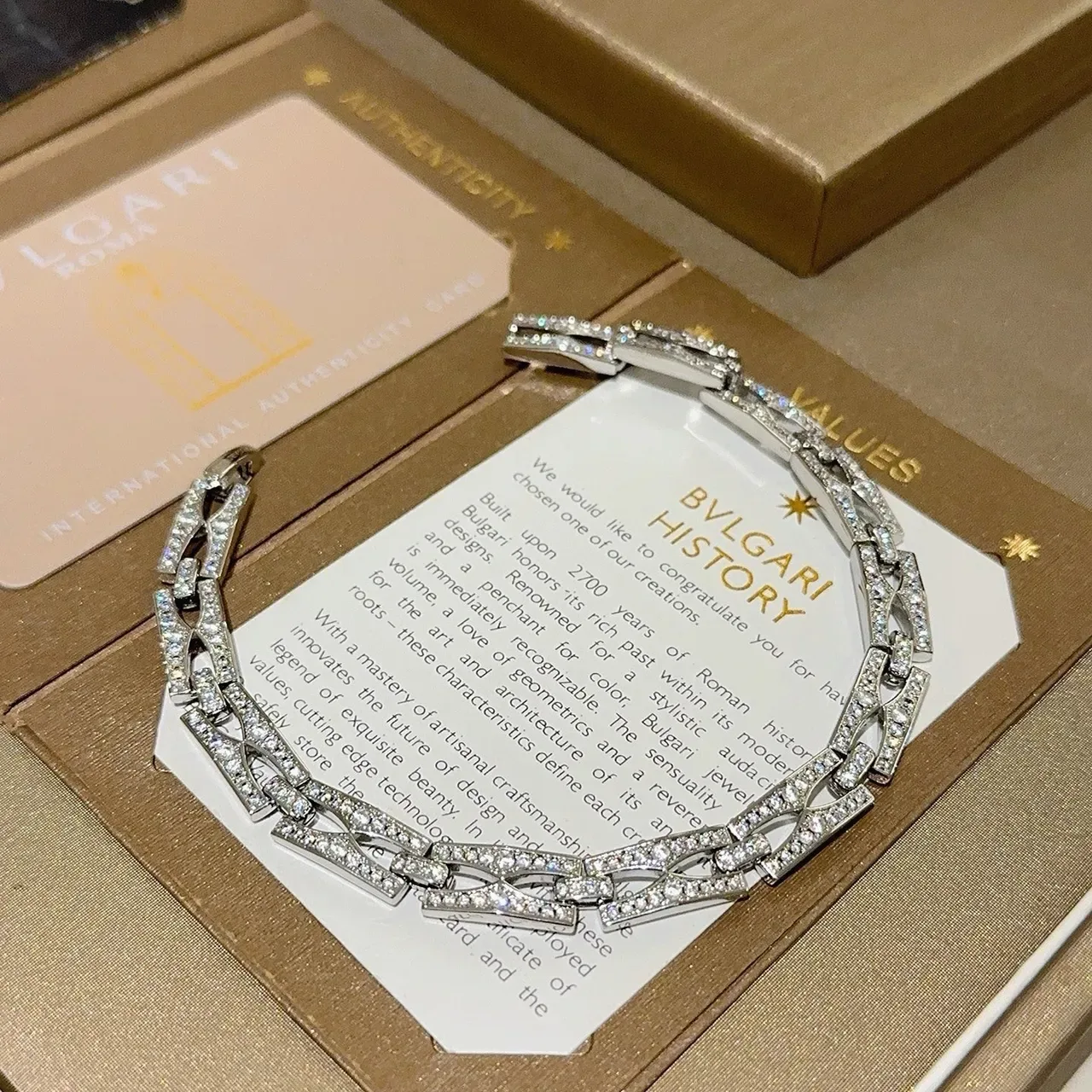 Bvlgari Interlocking Geometric Pavé Bracelet 5