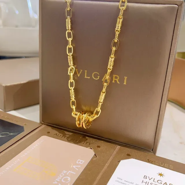 Bvlgari Tubogas-Style Gold Chain Necklace 6