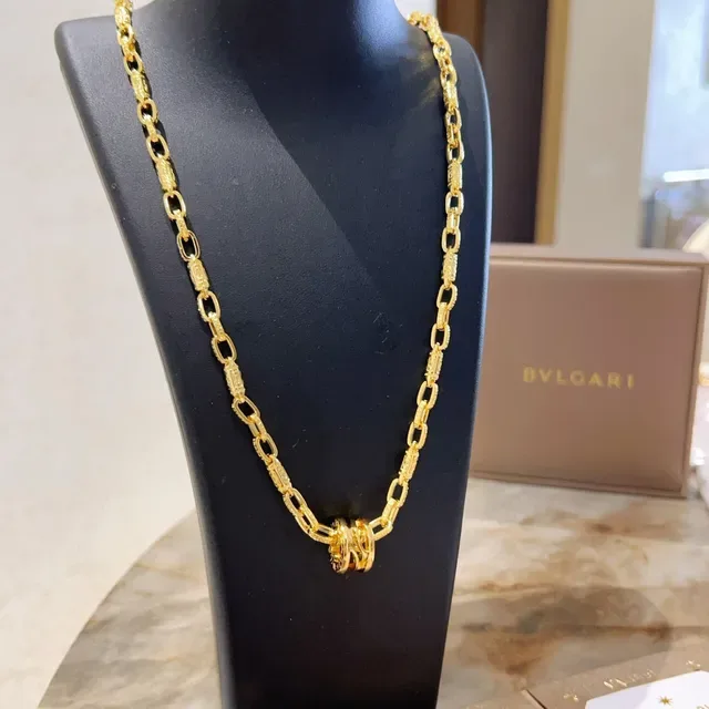 Bvlgari Tubogas-Style Gold Chain Necklace 7