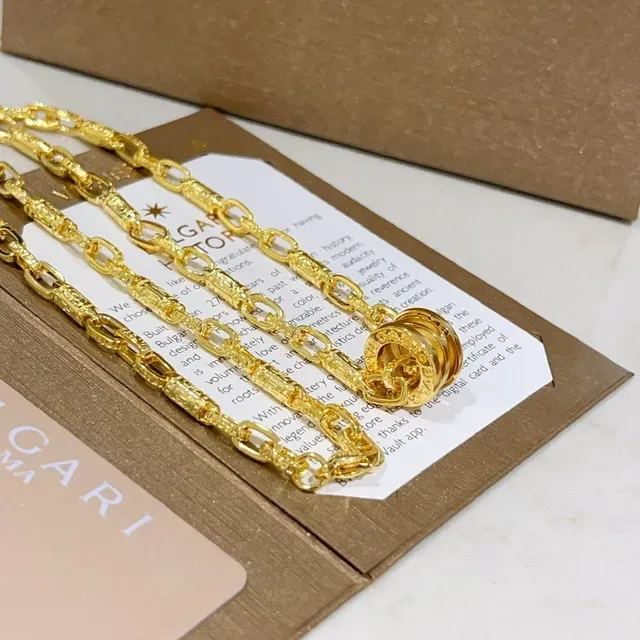 Bvlgari Tubogas-Style Gold Chain Necklace 9