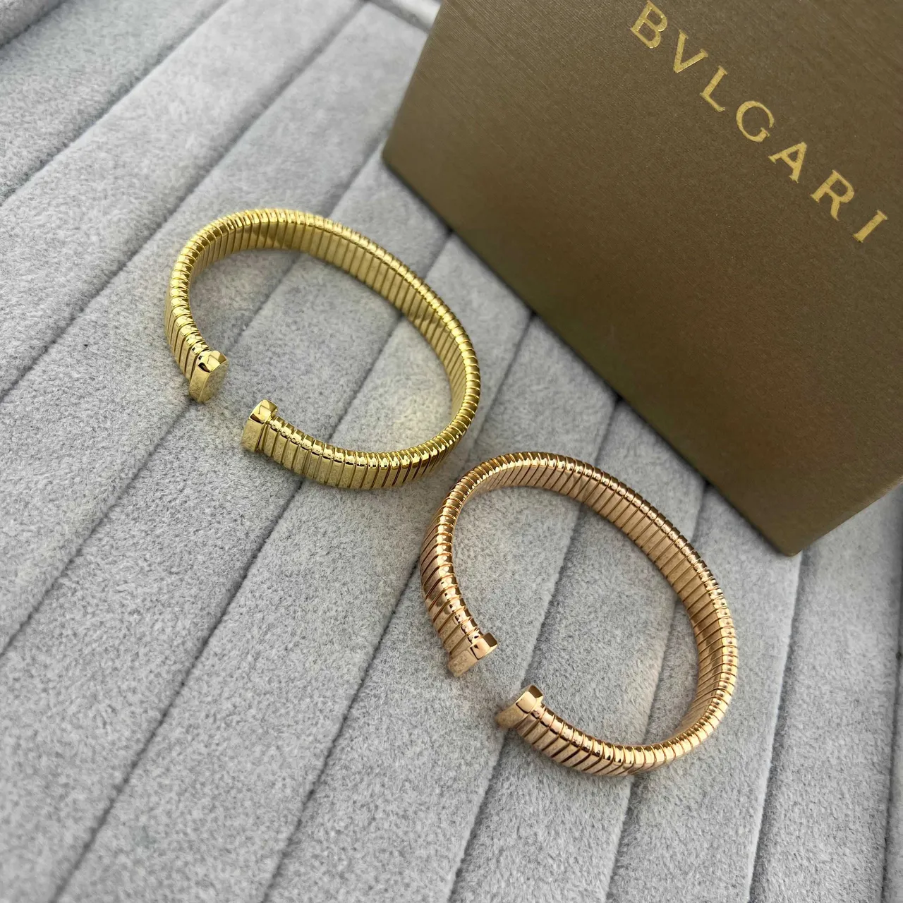Bvlgari Tubogas Yellow Gold and Rose Gold Bracelets 5