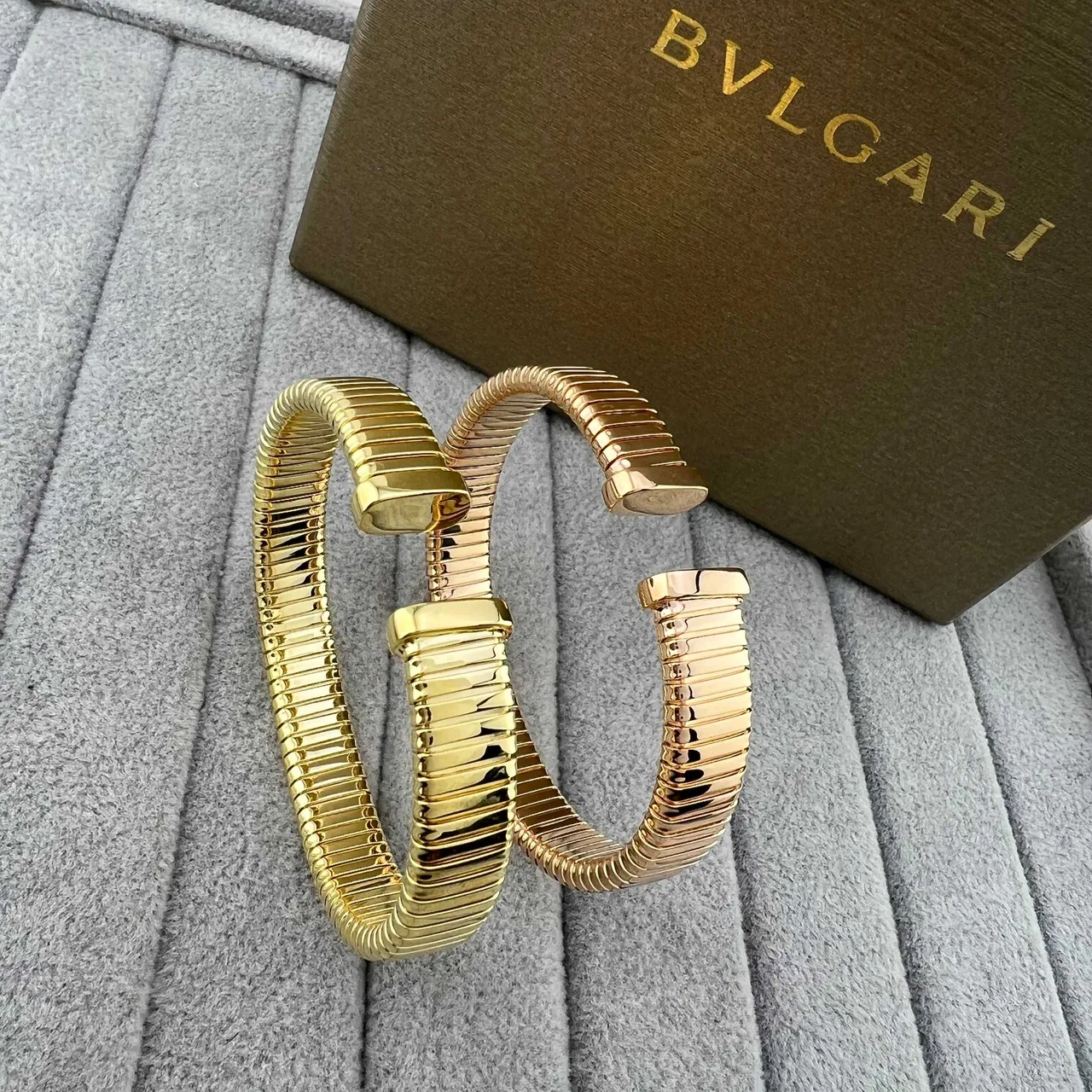 Bvlgari Tubogas Yellow Gold and Rose Gold Bracelets 6